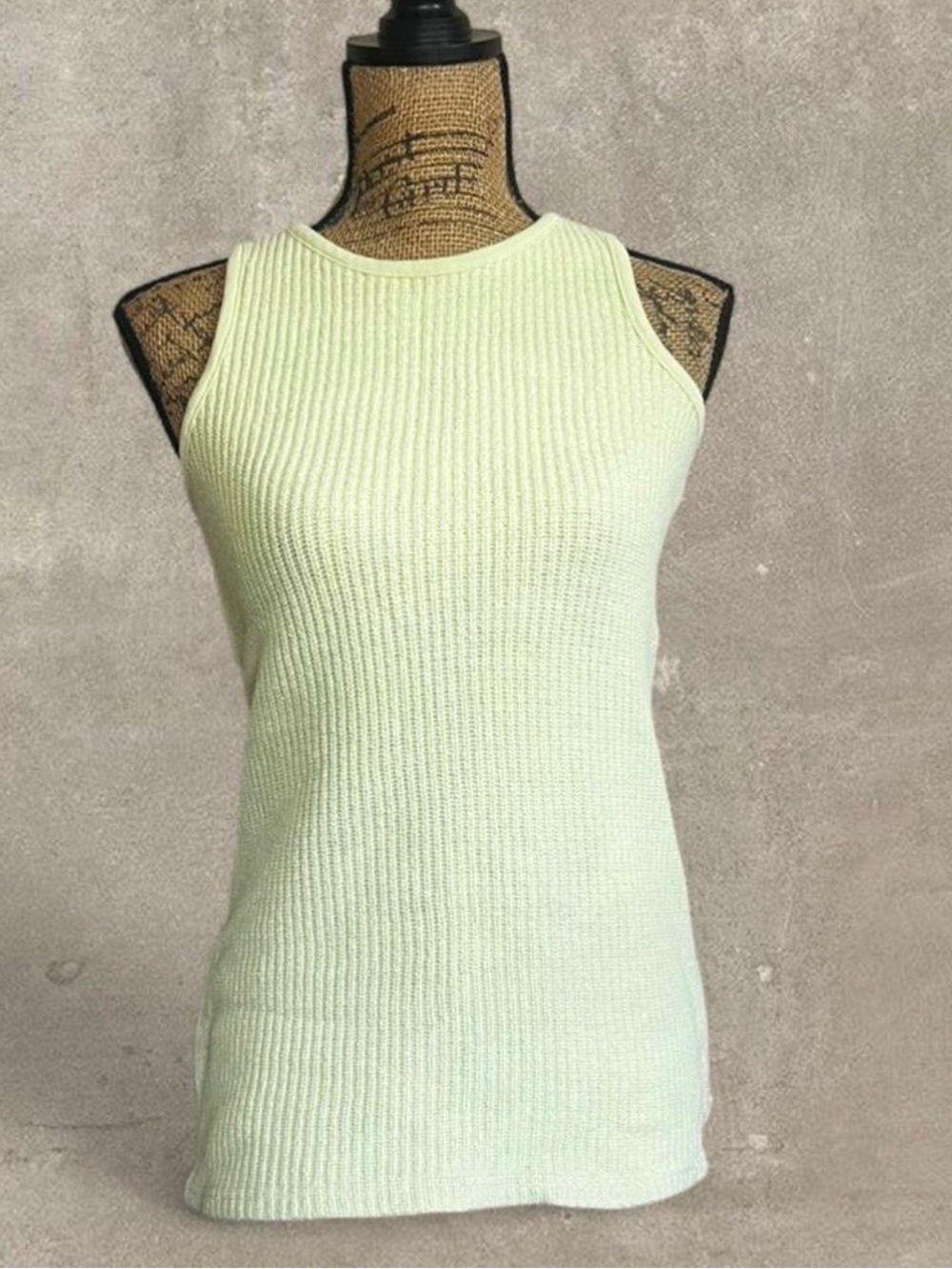 Moda International Pale Lime Green Ribbed Tank